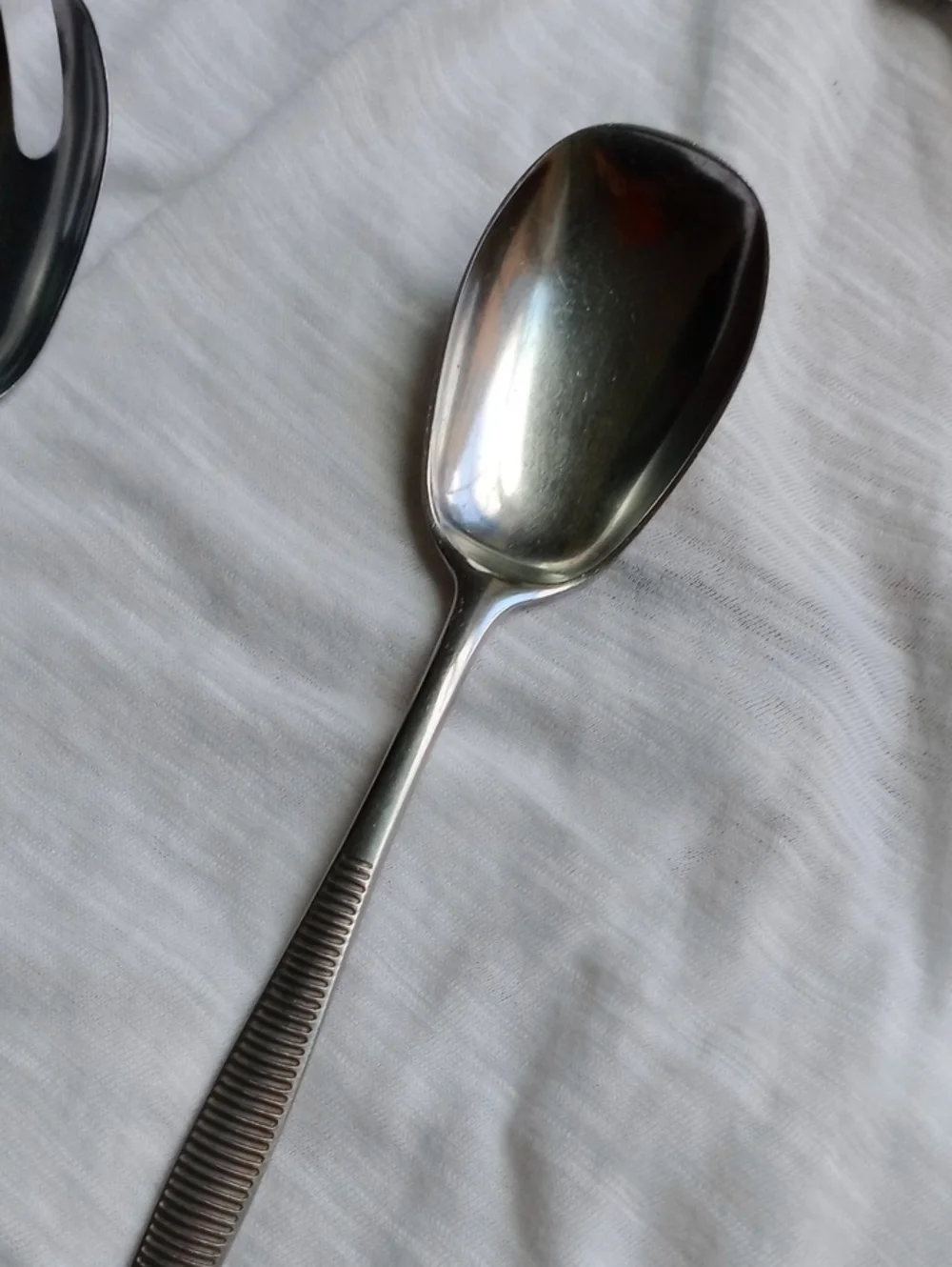 Dansk Designs VI Jens Quistgaard Salad Serving Three Pieces Ribbed Handles